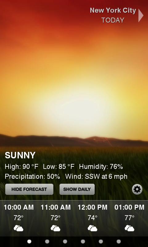 Android application Weather HD screenshort