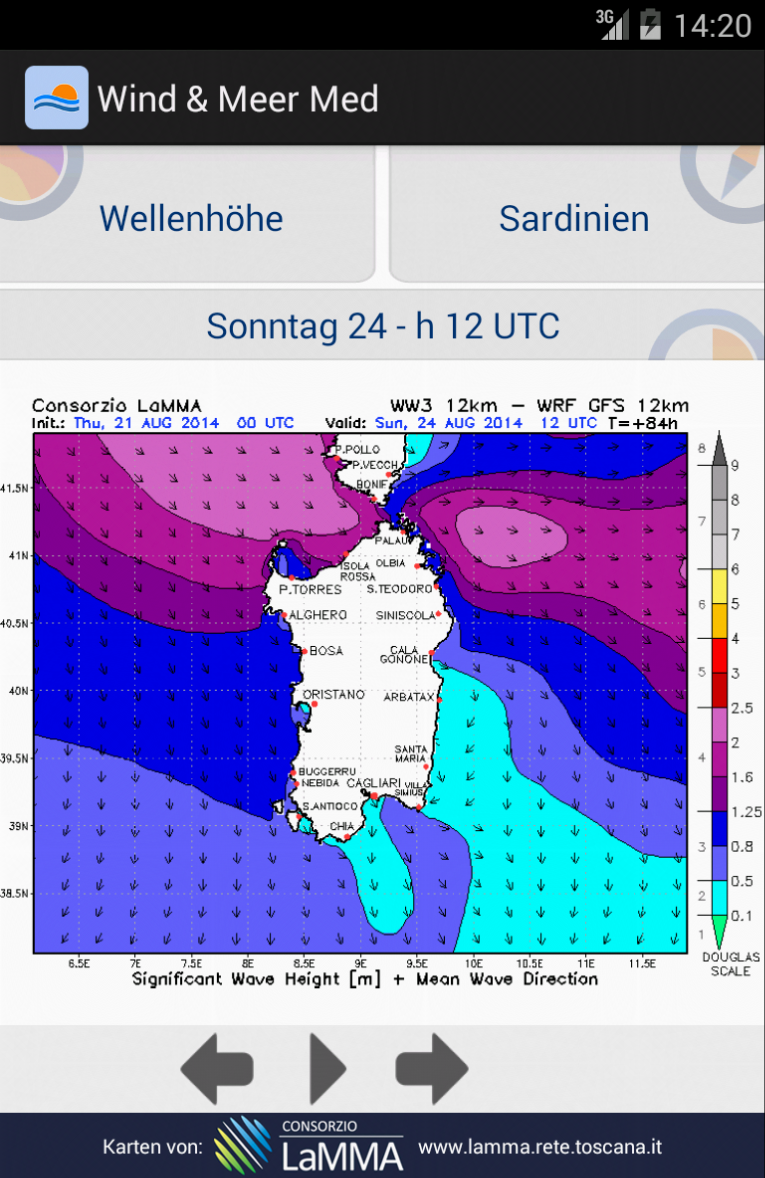 Android application Wind & Sea Med screenshort