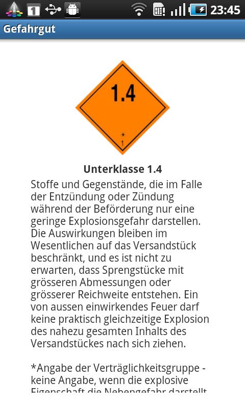 Gefahrgut Screen 2