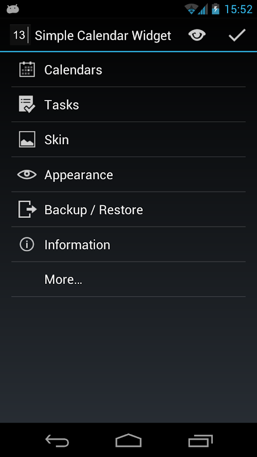 Simple Calendar Widget - screenshot