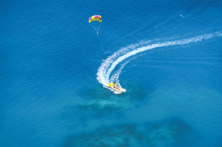 Parasailing is a popular activity for travelers to Bermuda. 