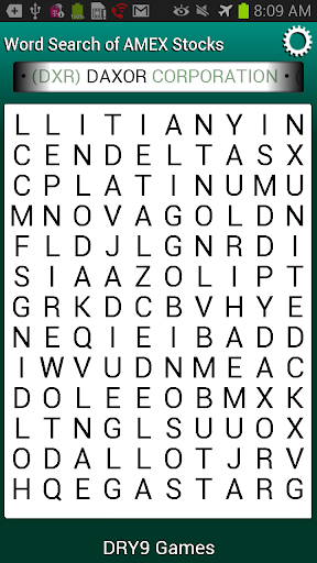 Wall Street Word Search AMEX