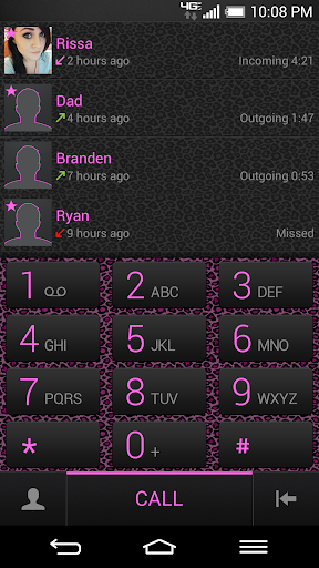 ExDialer Pink Leopard Theme