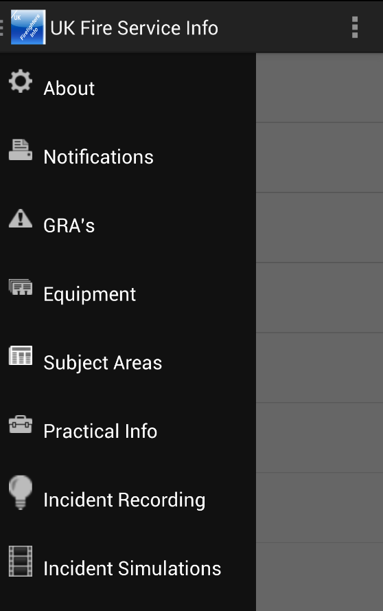 UK Fire Service Info Screen 1