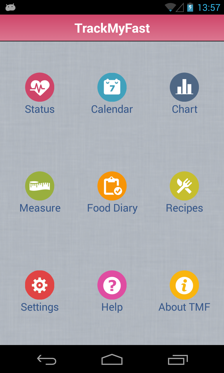 TrackMyFast 5:2 Diet Screen 1