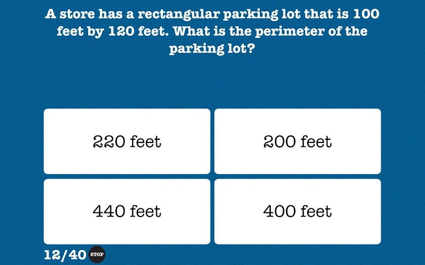 5th Grade Math Testing Prep Screen 2
