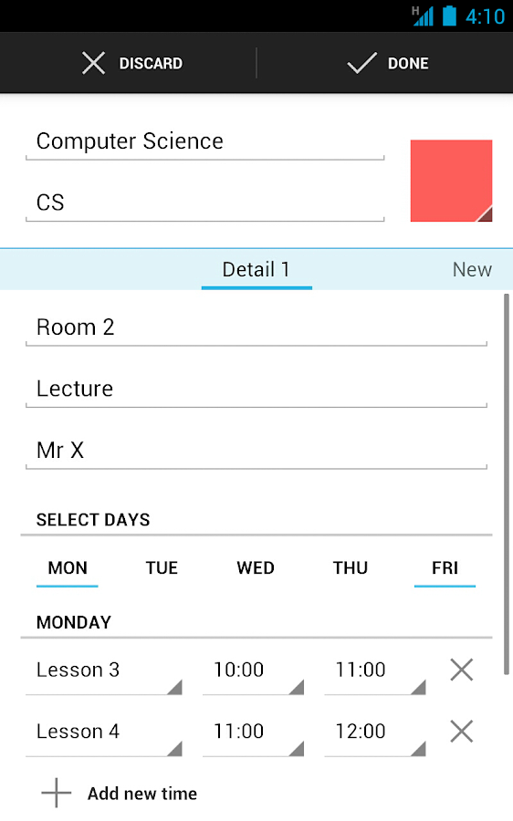 Timetable - screenshot