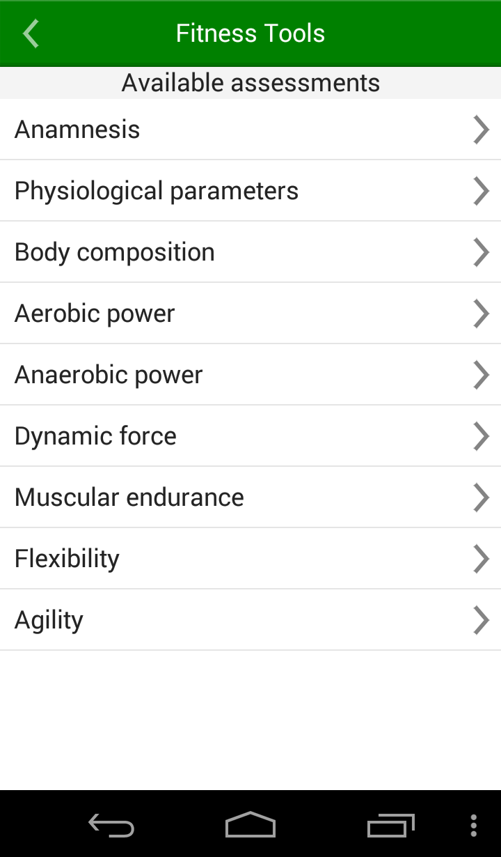 Fitness Tools Screen 2