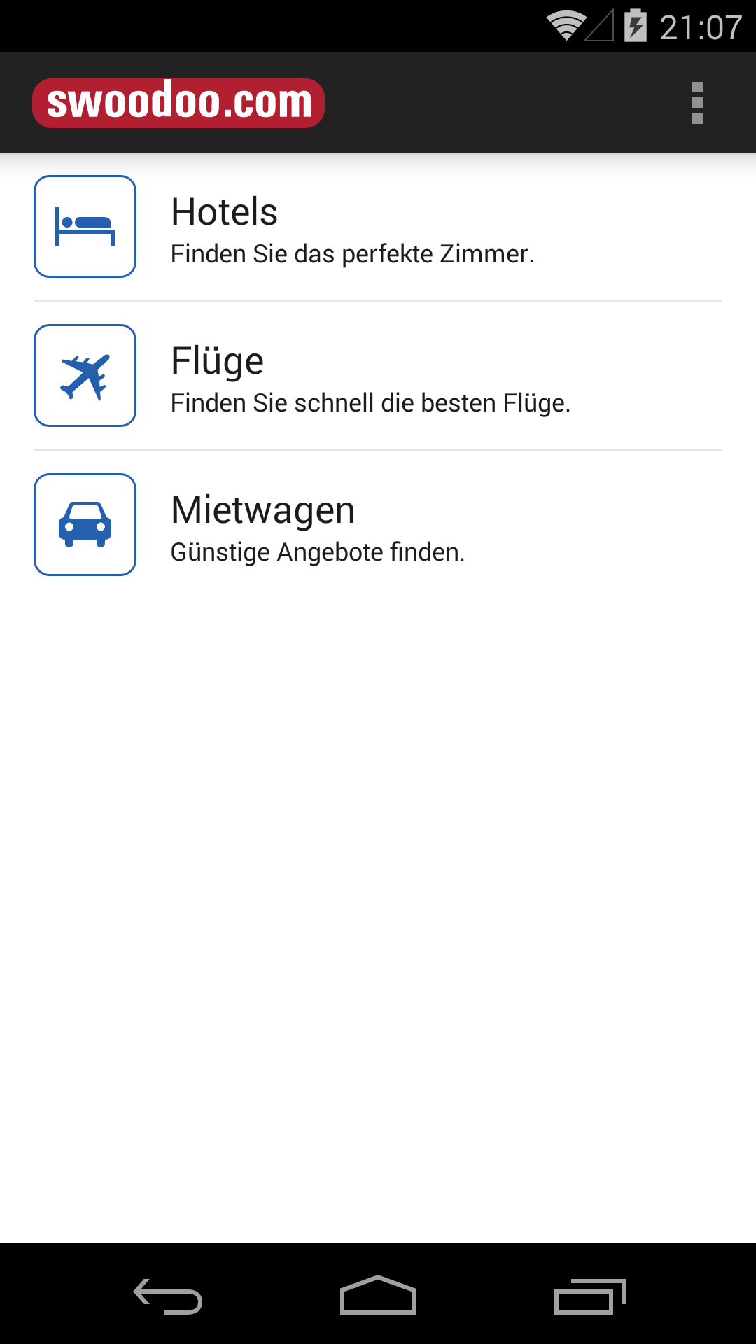 Android application SWOODOO - fly cheaper screenshort
