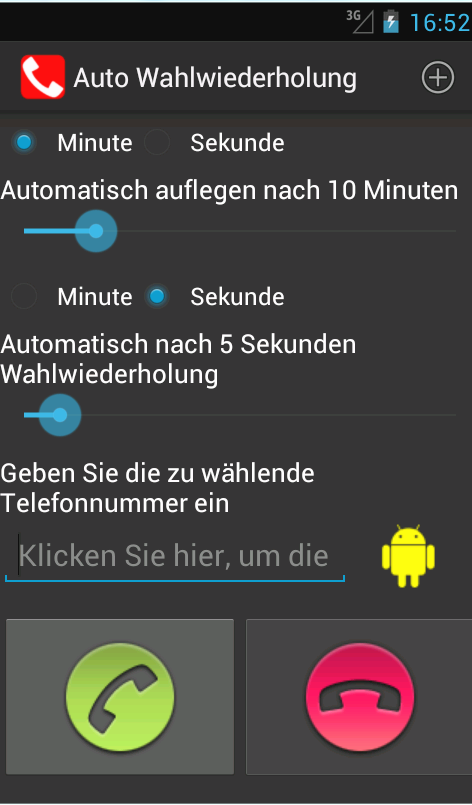 Android application Auto Redial | call timer screenshort