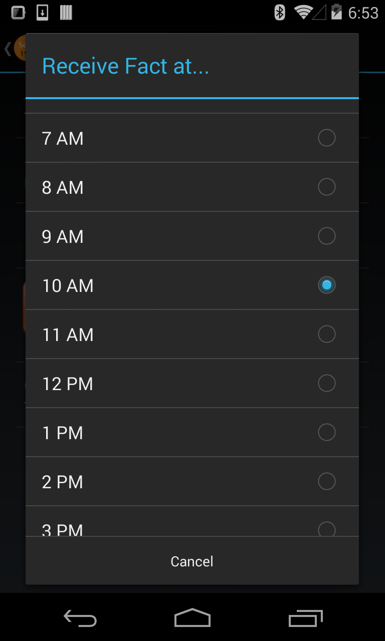 Pebble / Fact of the Day Screen 2