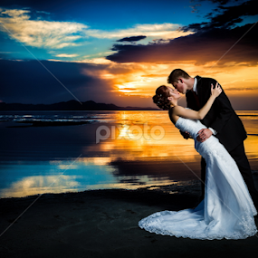 Sunset Romance by David Terry - Wedding Bride & Groom