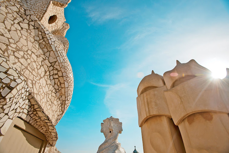 Take a Tere Moana cruise to Barcelona and check out the architecture at Casa Milà by Antoni Gaudí, Barcelona's most famous architect.