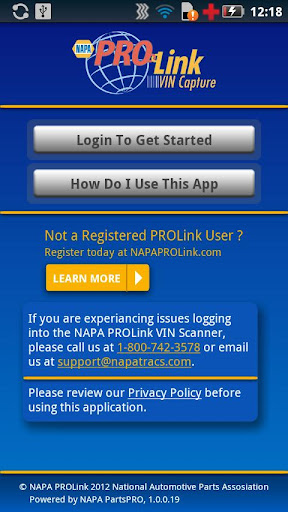 NAPA PROLink VIN Capture