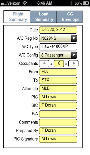 eFlite Weight and Balance