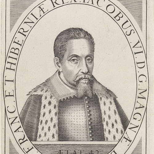 Portret van Jacobus I, koning van Engeland, Hendrick Hondius (I), 1608 Rijksmuseum