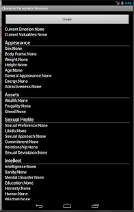 Character Personality Creator Screen 2
