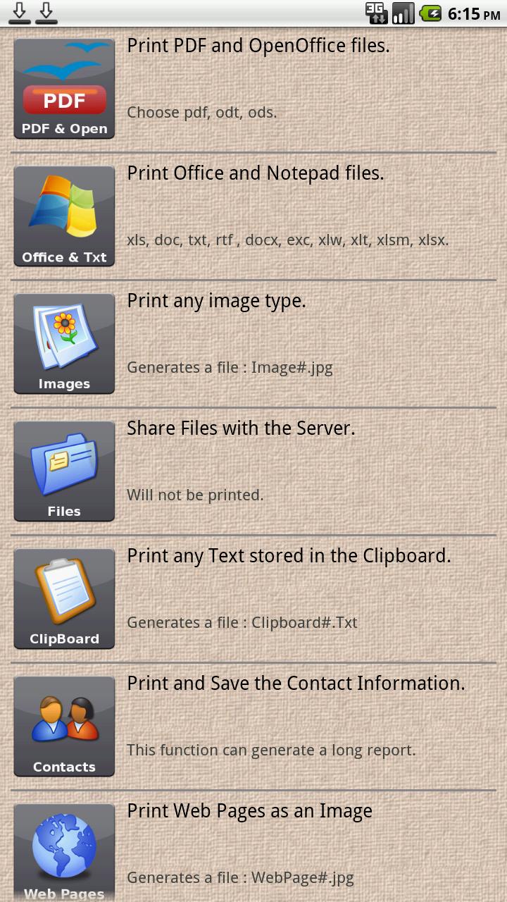 Print from Android Screen 2