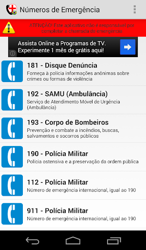 Brazilian Emergency Numbers