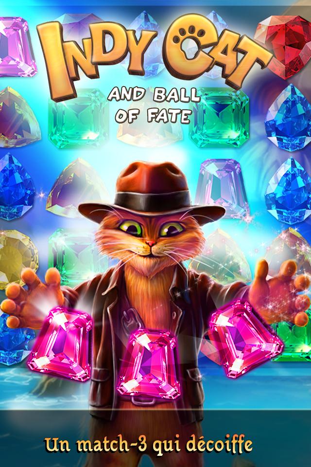 Android application Indy Cat - Match 3 Puzzle Adventure screenshort