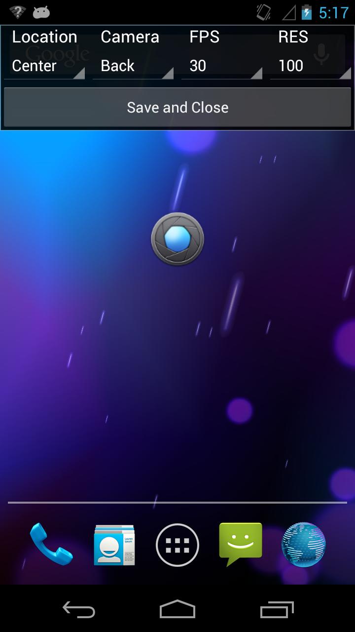 Shady Camera Widget Screen 3