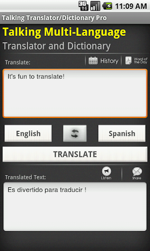 Talking Spanish Translator App