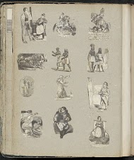 Albumblad met diverse voorstellingen