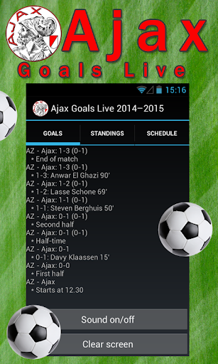 Ajax Goals Live