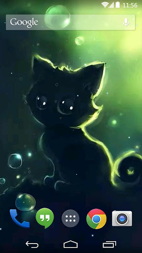 【免費個人化App】Night Cat Live Wallpaper-APP點子