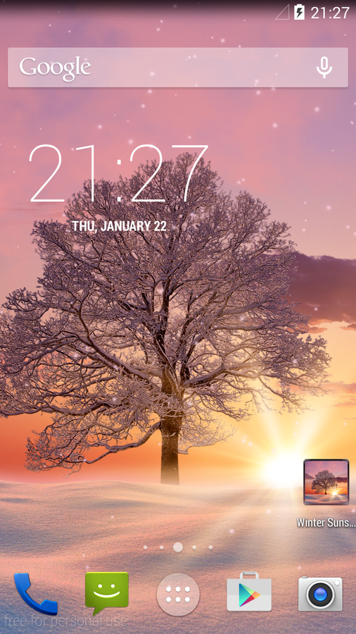 Winter Sunset Live Wallpaper Screen 2