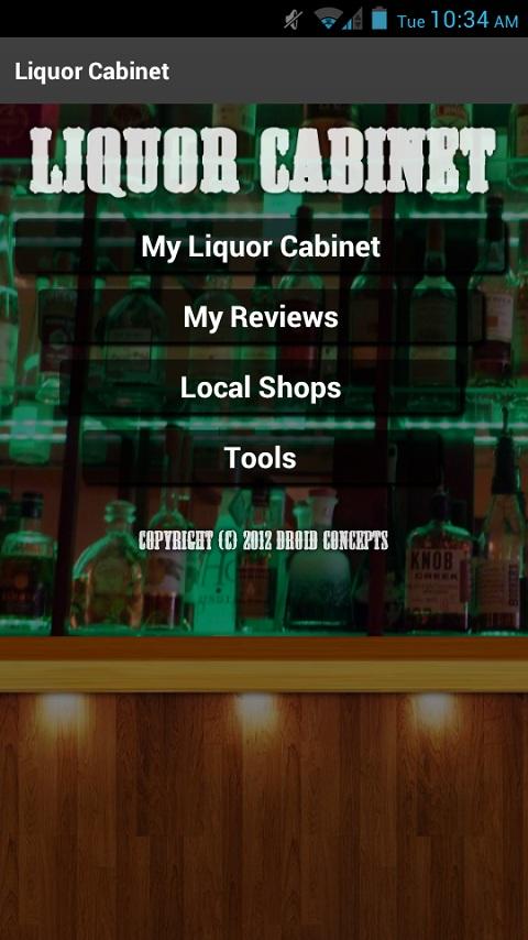 Android application Liquor Cabinet screenshort