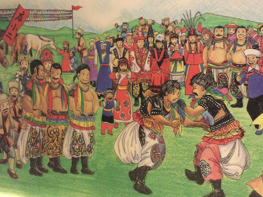 Mongolian Wrestling Mural