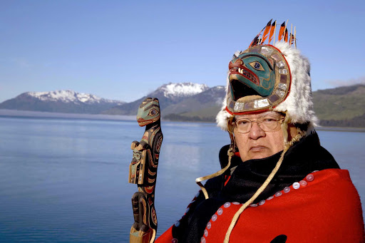 A native Tlingit in Icy Strait Point, Alaska.