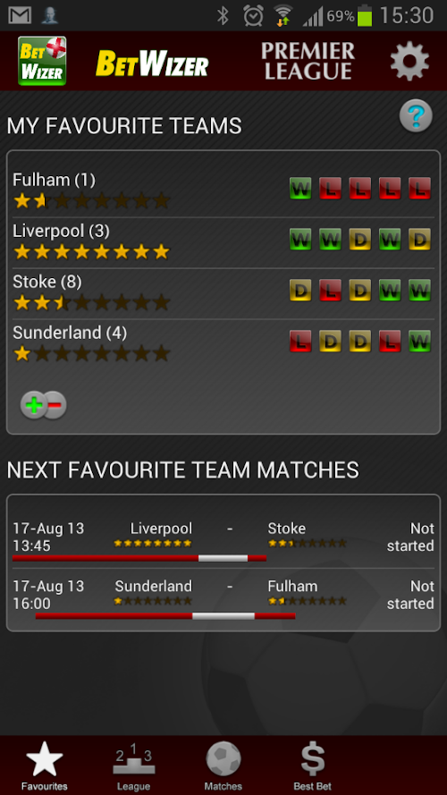 Android application BetWizer Bundesliga screenshort