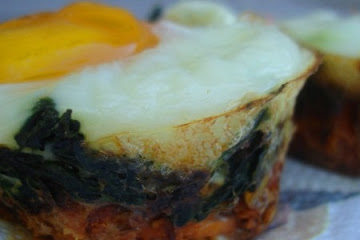 Spinach Sweet Potato Egg Nests