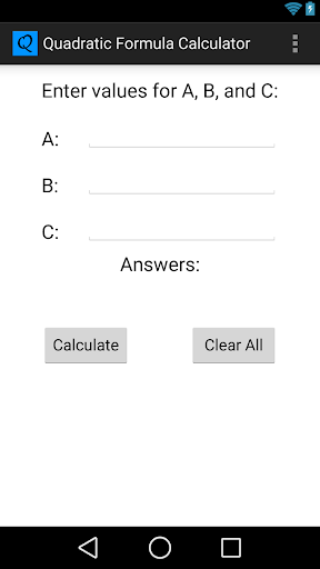 Quadratic Formula Calculator