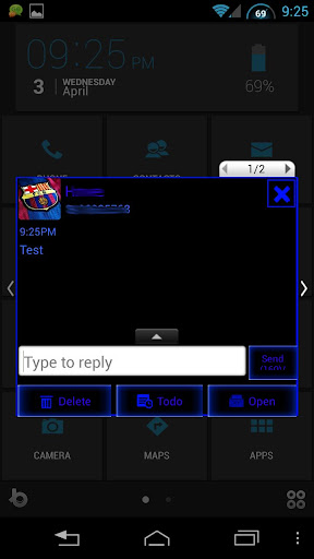 Neon Blue GO SMS Theme