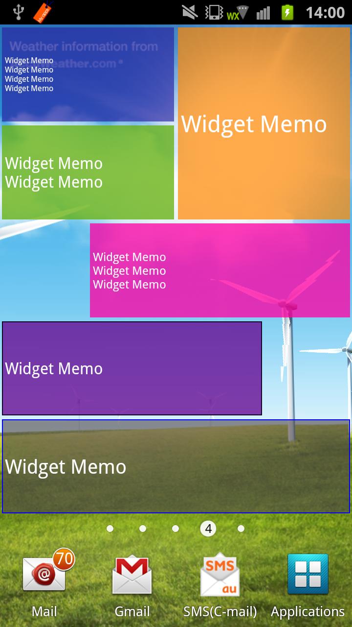 Widget Memo Paid version Screen 1