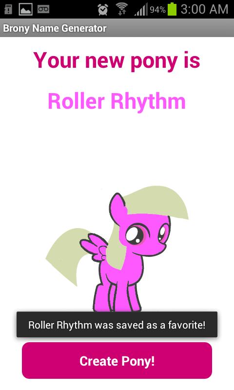 Brony Name Generator Screen 3