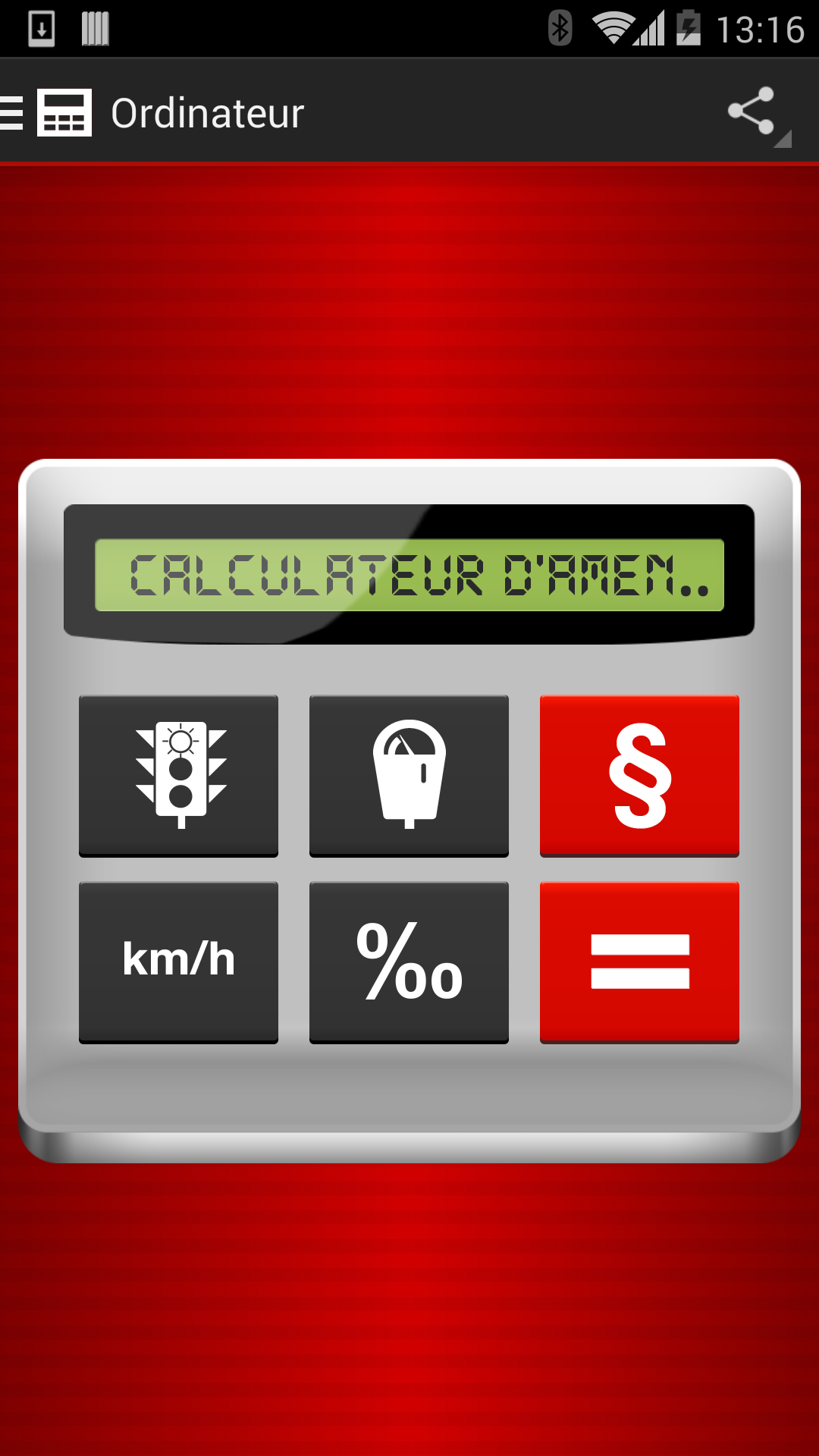 Android application Bussenrechner Schweiz Bussgeld screenshort