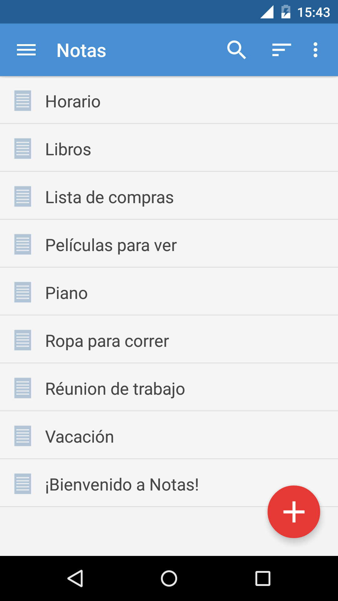 Android application Notes screenshort
