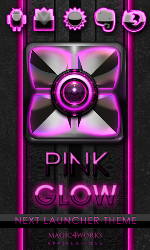 Next Launcher Theme Pink Glow