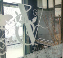 Vine Etched Glass