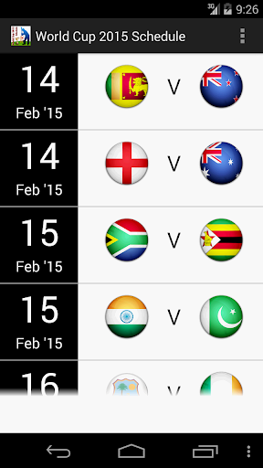 WorldCup 2015 Schedule OFFLINE