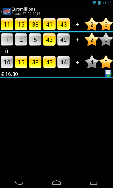 Euromillions Screen 2