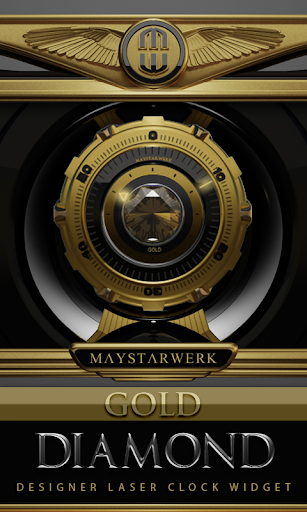 Clock Widget Gold Diamond