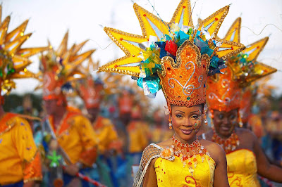 A scene from Curacao's Carnival, a spectacular streetside celebration of the island's culture the first five weeks of the year.