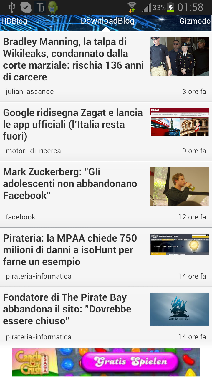 Android application Tech News screenshort