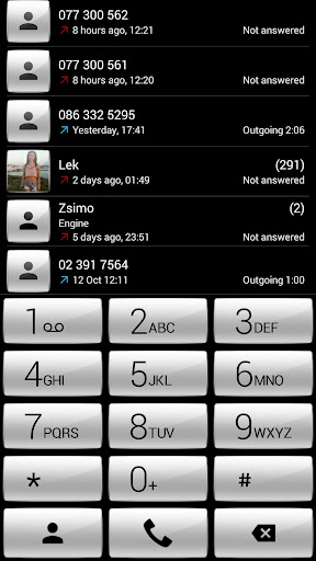 Dialer theme Gloss White