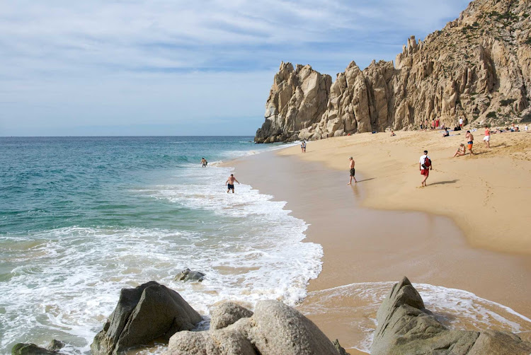 Playa del amor, a pretty beach in Cabo San Lucas, Mexico.